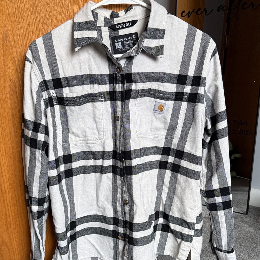Carhartt Black and White Plaid Shirt